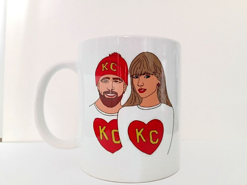 Taylor Swift & Travis Kelce Coffee Mug Cup Kansas City KC Swifties Unbranded